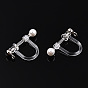 Resin Clip-on Earring Converter with Loops & ABS Plastic Imitation Pearl Beaded, Screw Earring Clips with Stainless Steel Findings