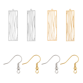 DIY Stainless Steel Dangle Earrings Making Kits, Including Stainless Steel Big Filigree Pendant & Earring Hooks