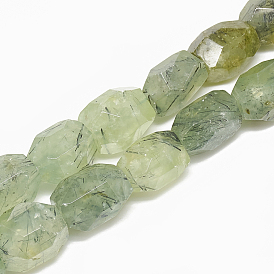 Natural Prehnite Beads Strands, Flat Slab Beads, Nuggets