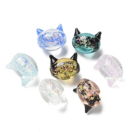 Нити из фольги в технике лэмпворк, кошка