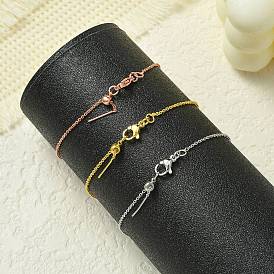 Латунные кабельные цепи браслеты для женщин, долговечный, 901 застежка из нержавеющей стали, без свинца и без кадмия