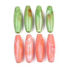 Непрозрачный акрил европейского бисера, рис, большое отверстие шарик