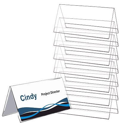 Acrylic Table Number Sign Tent Holder, Desk Name Plate Display for Business Conference
