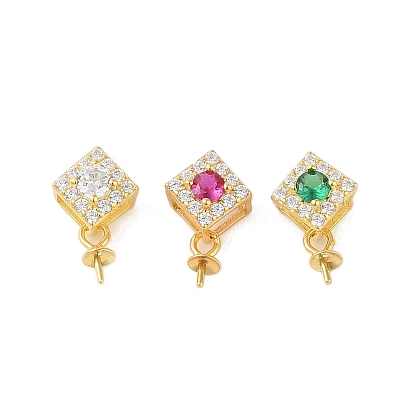 925 подвески в виде колышков из стерлингового серебра с микропаве и кубическим цирконием, ромб