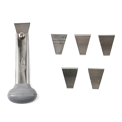 201 нож для обуви из нержавеющей стали и кожи, с ручкой из АБС-пластика и лезвием 5pcs