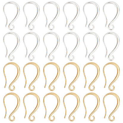 32 шт. 2 цвета стойка покрытие экологически чистые латунные крючки для сережек, с горизонтальной петлей, без свинца и без кадмия