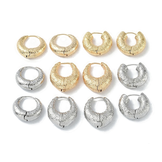 Текстурные кольца, латунные серьги-кольца для женщин