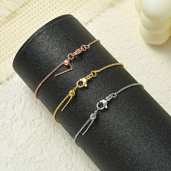 Латунные кабельные цепи браслеты для женщин, долговечный, 901 застежка из нержавеющей стали, без свинца и без кадмия