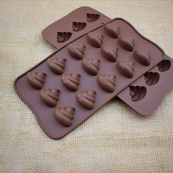 Пищевые силиконовые забавные формы для какашек, с 15 полостями, многоразовый производитель форм для выпечки, для выпечки помадной массы для изготовления шоколадных конфет