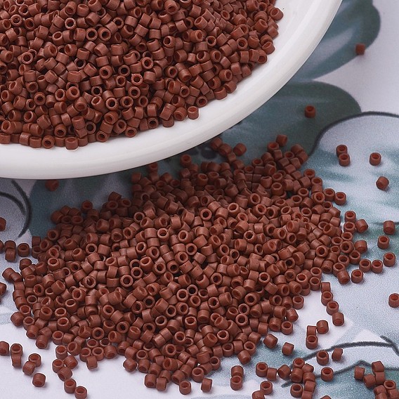 Бусины miyuki delica, цилиндр, японский бисер, 11/0, полуматовая