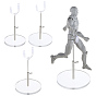 3 Bags 3 Styles Adjustable Height Plastic Doll Display Stands, with Round Base