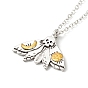 Enamel Skull Moth with Moon Pendant Necklace, Gothic Alloy Jewelry for Men Women