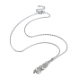304 Stainless Steel Macrame Pouch Empty Stone Holder for Pendant Necklaces Making, with Brass Cable Chains