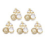 Brass Micro Pave Clear Cubic Zirconia Pendants, Nickel Free, Cherry