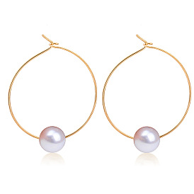 Geometric Pearl Earrings for Women - Minimalist Fashion Jewelry Accessories