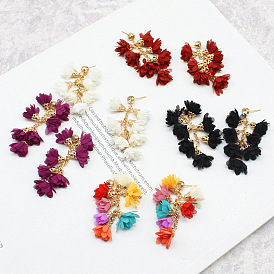 Bohemian Style Exaggerated Multi-layer Flower Pendant Earrings for Women