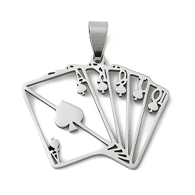 201 Stainless Steel Pendants, Playing Card Charm