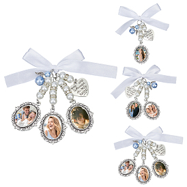 12шт. наборы для изготовления подвесных украшений из сплава, со стеклянными кабошонами и подарочными пакетами из органзы и 304 фурнитурой из нержавеющей стали