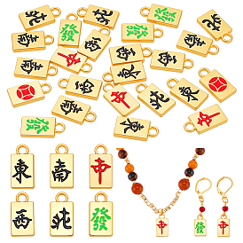 24 шт 6 стили подвески из сплава эмали, маджонг
