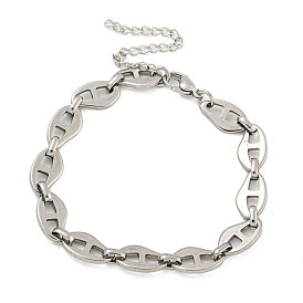304 Stainless Steel Leaf Link Chains Bracelets for Men & Women