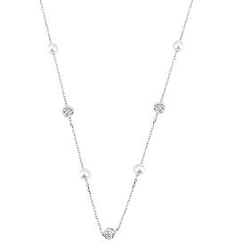 925 Sterling Silver Shell Pearl Choker Necklaces, Y Shape Adjustable Length Necklace Jewelry Gifts for Women