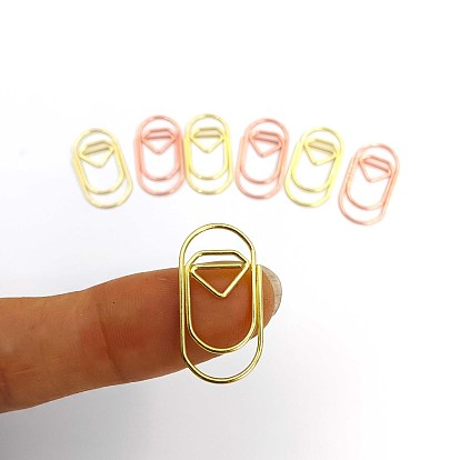 Brass Paper Clips, Oval with Star/Diamond Spiral Wire Paperclips