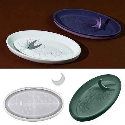 Moules en silicone pour plateau de rangement ovale bricolage, moules de résine, pour la résine UV, fabrication artisanale de résine époxy, ovale