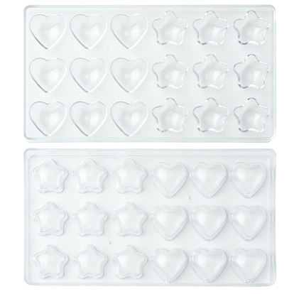 1 набор 2 шт. пластиковая форма для шоколада в форме сердца и звезды, состоящая из двух частей