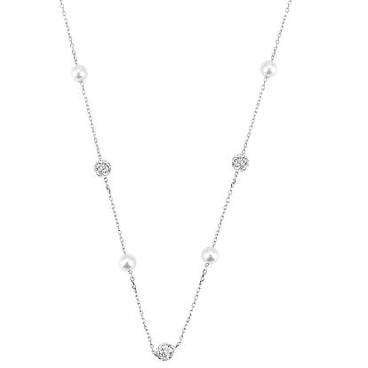 925 Sterling Silver Shell Pearl Choker Necklaces, Y Shape Adjustable Length Necklace Jewelry Gifts for Women