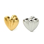 Ion Plating(IP) 304 Stainless Steel Ear Studs, Heart