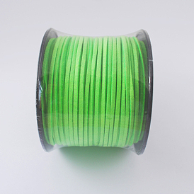 Шнуры из искусственной замши, искусственная замшевая кружева, 3x1.5 мм, 100 ярдов / рулон