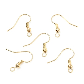 Brass Earring Hooks, Ear Wire, French Hooks with Coil and Ball