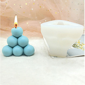 DIY Pyramid Bubble Candle Food Grade Silicone Molds, for Scented Candle Making