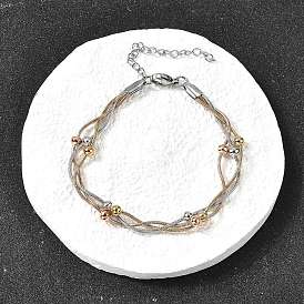 304 браслеты-спутнички из нержавеющей стали, браслеты крест-накрест для женщин, ионное покрытие (ip)