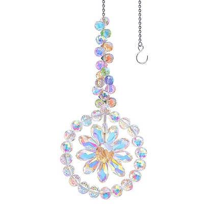 Стеклянные ловцы солнца, подвесные украшения в форме цветка, создатель радуги, для украшения сада и дома