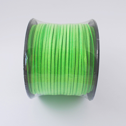 Шнуры из искусственной замши, искусственная замшевая кружева, 3x1.5 мм, 100 ярдов / рулон