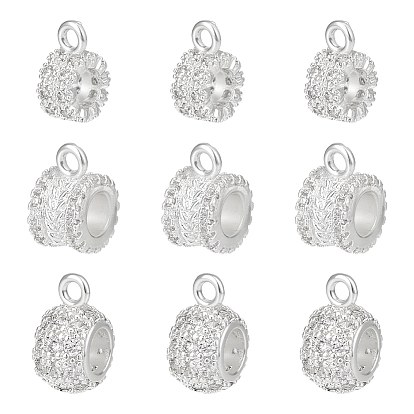 9 шт. 3 стили латунь латунь микропаве кубический цирконий трубчатые дужки, петля под залог, колонка