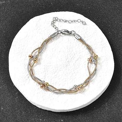 304 браслеты-спутнички из нержавеющей стали, браслеты крест-накрест для женщин, ионное покрытие (ip)