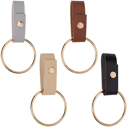 4 шт. 4 цвета держатель для полотенец из искусственной кожи, с железными кольцами для ключей и защелками