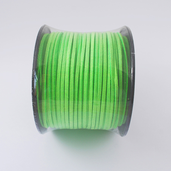 Шнуры из искусственной замши, искусственная замшевая кружева, 3x1.5 мм, 100 ярдов / рулон