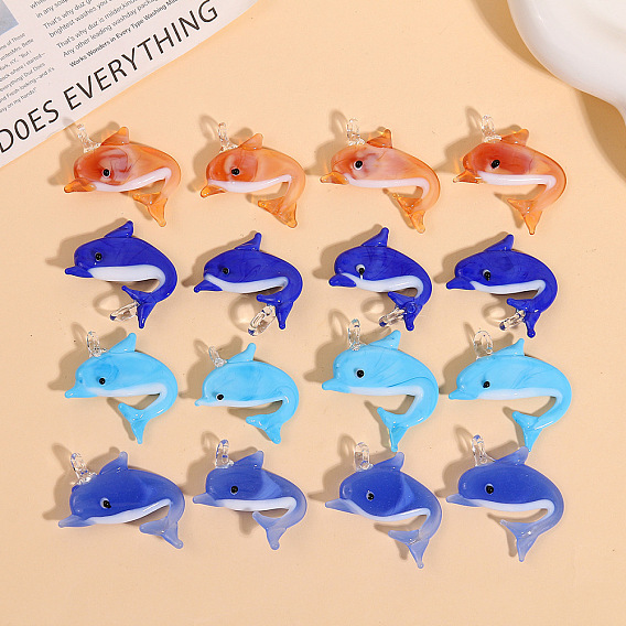 Подвески лэмпворк ручной работы, прелести дельфинов