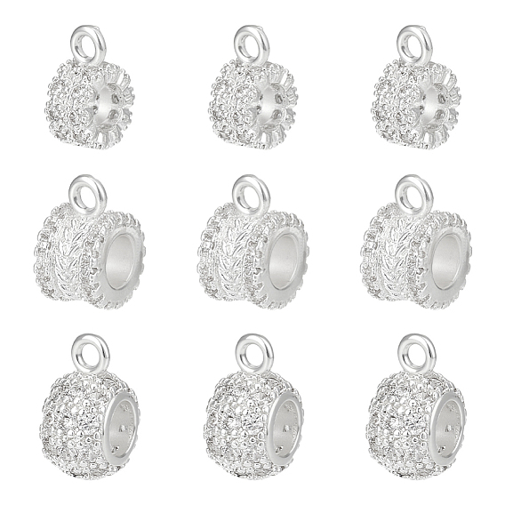 9 шт. 3 стили латунь латунь микропаве кубический цирконий трубчатые дужки, петля под залог, колонка