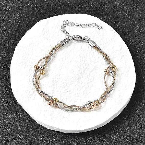 304 браслеты-спутнички из нержавеющей стали, браслеты крест-накрест для женщин, ионное покрытие (ip)