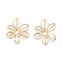 Brass 6-Petal Bead Caps, Long-Lasting Plated, Flower