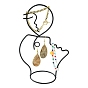 Iron Jewelry Storage Ring Holder Displays, for Earrings Necklace Bracelet Organizer, Human Face Shapes