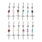 Подвеска-крест в тибетском стиле из сплава, Бусины из натуральных и синтетических драгоценных камней и застежки-клешни для украшений сумок
