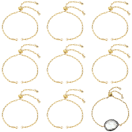 10шт. латунные скрепки-цепочки для изготовления браслетов-слайдеров, с ползунками