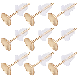 10 шт 304 детали серьги-гвоздики из нержавеющей стали, настройки жемчужных чашек, с 80 пластиковыми ушными гайками