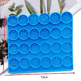 Pendants DIY Silicone Mold, Resin Casting Molds, for UV Resin, Epoxy Resin Craft Making, Blue