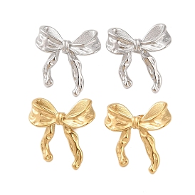 Ion Plating(IP) 304 Stainless Steel Earrings for Women, Bowknot